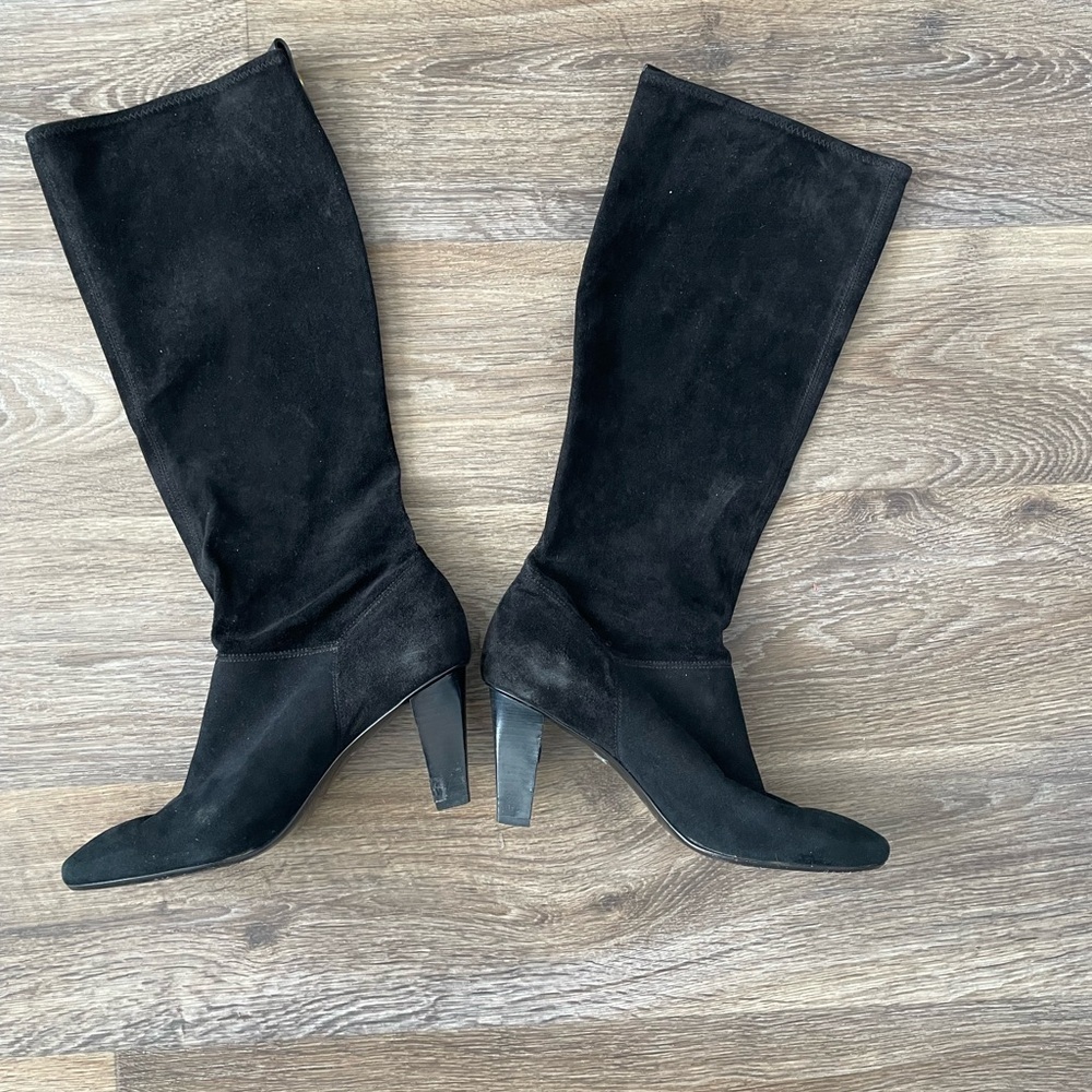 Coach Y2K Black Suede Knee High Heeled Boots Mina 9.5 Vintage 2000s - Picture 8 of 8